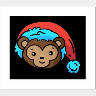 Christmas Jungle Face Monkey Posters and Art